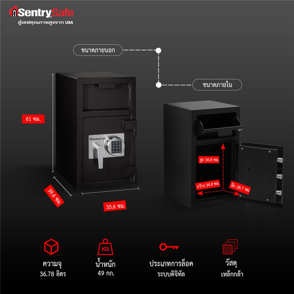 ตู้เซฟนิรภัย ELECTRONIC SENTRYSAFE DH-109E 35.6 ซม. สีดำ