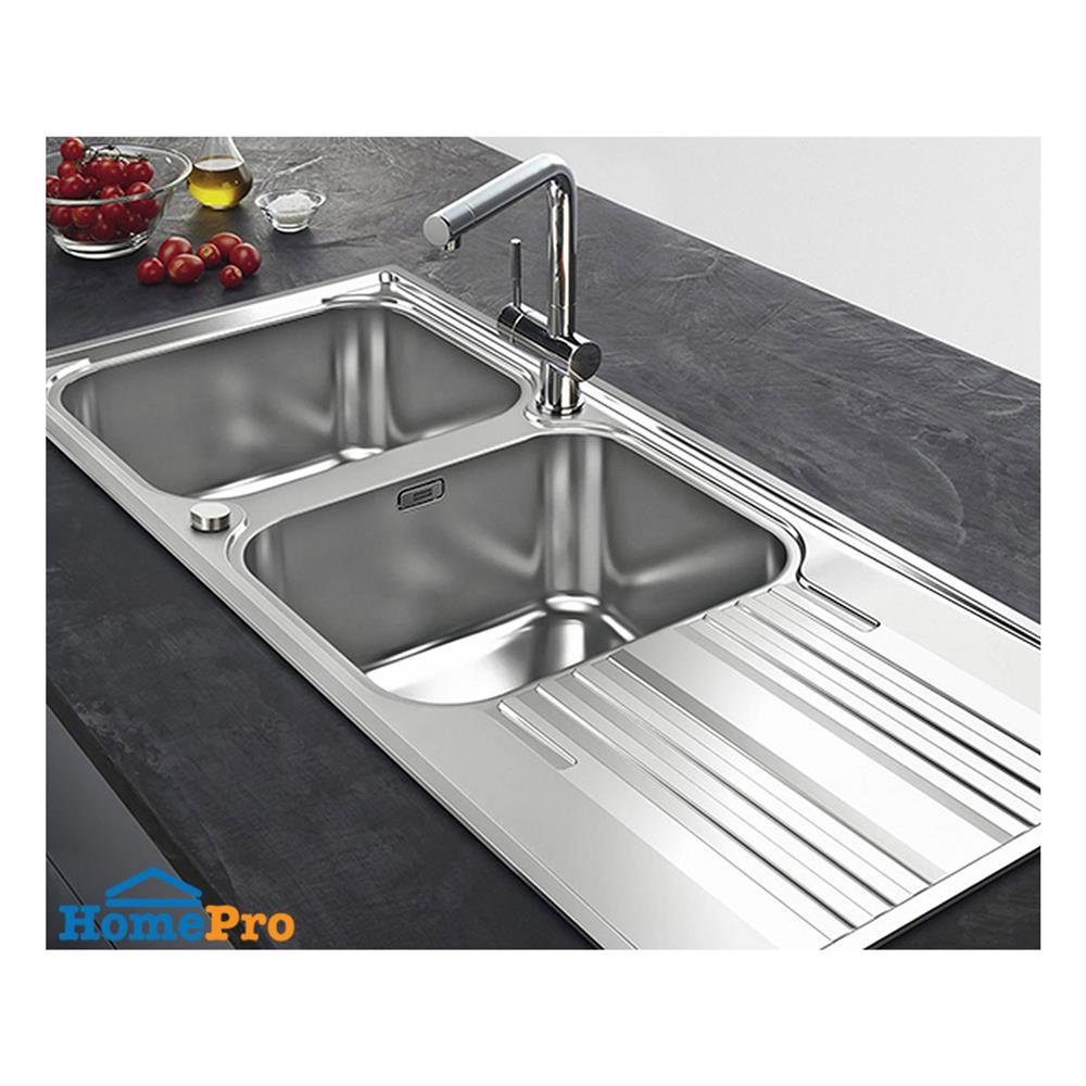 ซิงค์ฝัง 2 หลุม 1 ที่พัก FRANKE SRX 621 RHD 116 ซม. สีเงิน