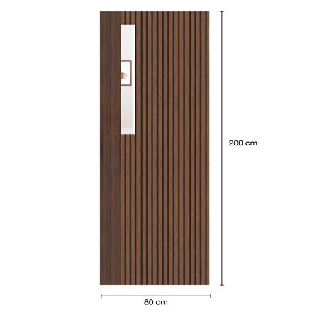 ประตูภายในโพลีสไตรีน ไม่เจาะลูกบิด LINEDEKOR ONE EIGHT 80x200 ซม. สีโรสวู้ด_4