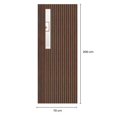 ประตูภายในโพลีสไตรีน ไม่เจาะลูกบิด LINEDEKOR ONE EIGHT 70x200 ซม. สีโรสวู้ด_4