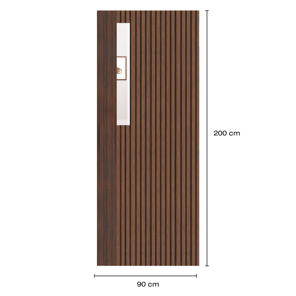 ประตูภายในโพลีสไตรีน ไม่เจาะลูกบิด LINEDEKOR ONE EIGHT 90x200 ซม. สีโรสวู้ด