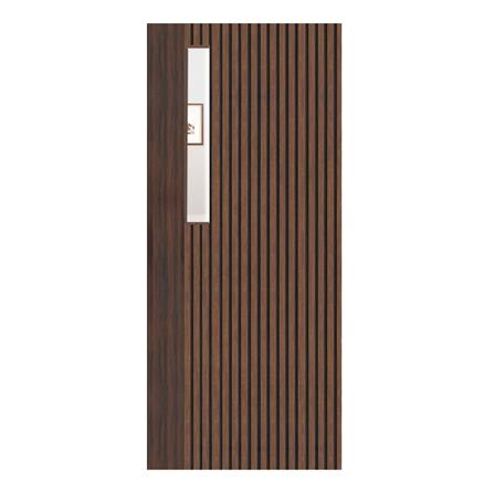 ประตูภายในโพลีสไตรีน ไม่เจาะลูกบิด LINEDEKOR ONE EIGHT 90x200 ซม. สีโรสวู้ด