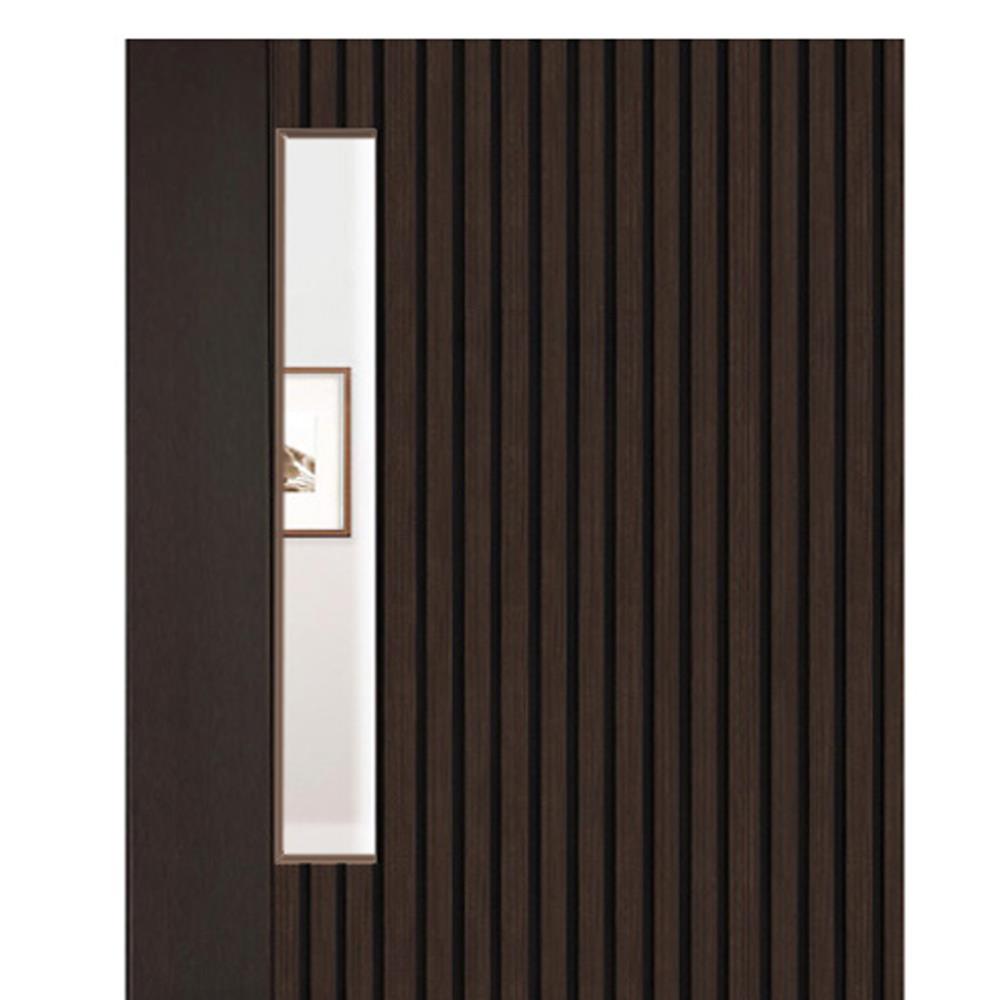 ประตูภายในโพลีสไตรีน ไม่เจาะลูกบิด LINEDEKOR ONE EIGHT 90x200 ซม. สีโอ๊ค