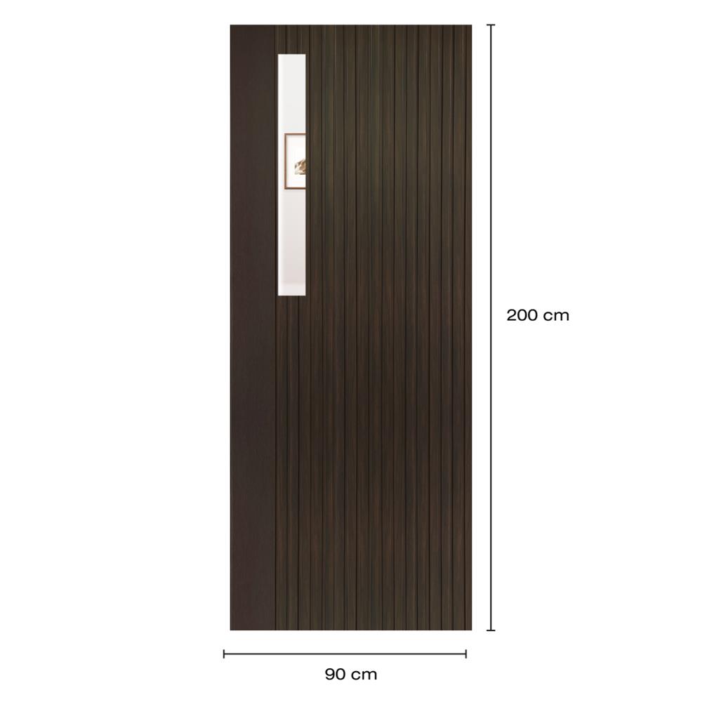 ประตูภายในโพลีสไตรีน ไม่เจาะลูกบิด LINEDEKOR ONE EIGHT 90x200 ซม. สีโอ๊ค