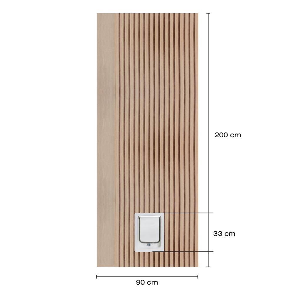 ประตูสัตว์เลี้ยงโพลีสไตรีน ไม่เจาะลูกบิด LINEDEKOR VERTICAL SIZE M 90x200 ซม. สีบีช