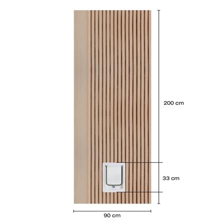 ประตูสัตว์เลี้ยงโพลีสไตรีน ไม่เจาะลูกบิด LINEDEKOR VERTICAL SIZE M 90x200 ซม. สีบีช_4