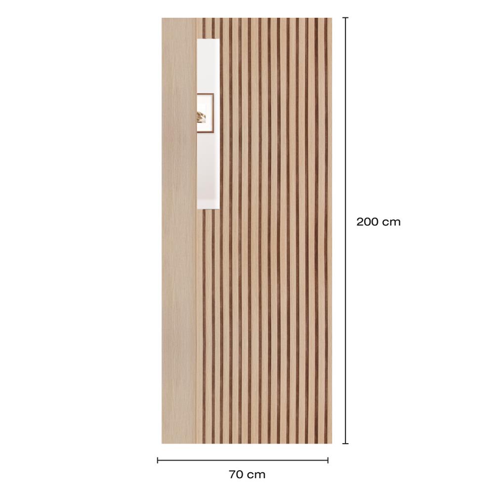 ประตูภายในโพลีสไตรีน ไม่เจาะลูกบิด LINEDEKOR ONE EIGHT 70x200 ซม. สีบีช