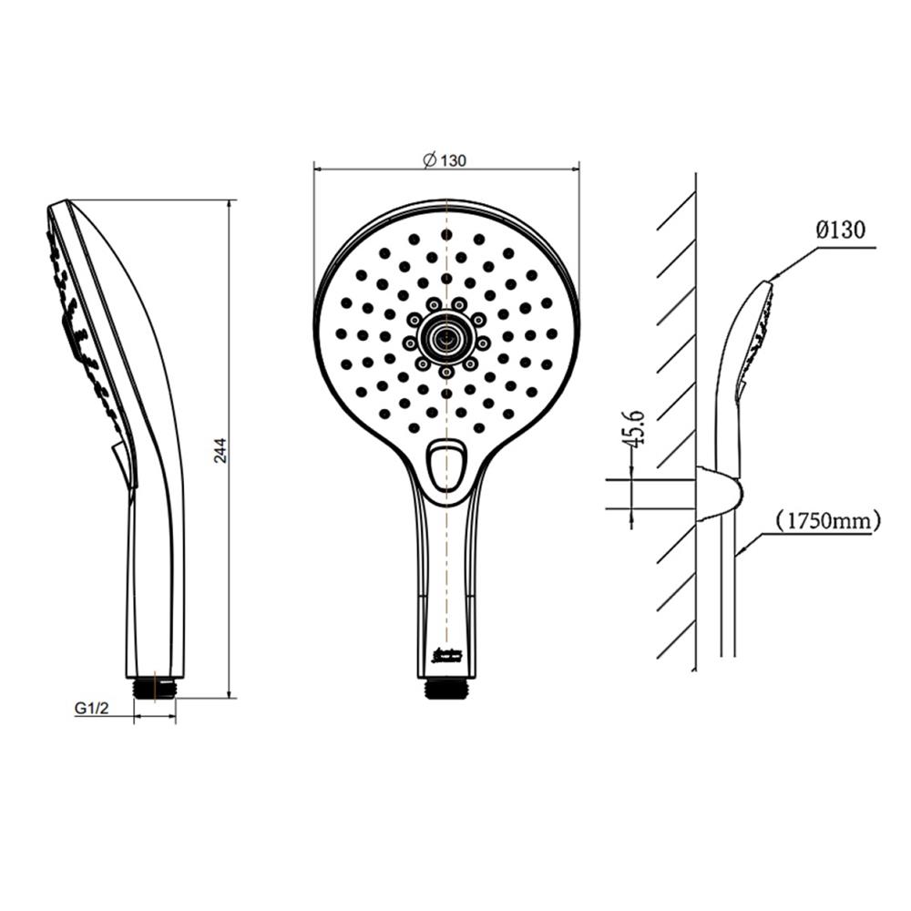 ชุดฝักบัวสายอ่อน 3 ระดับ AMERICAN STANDARD A-6017-PWS สีทอง