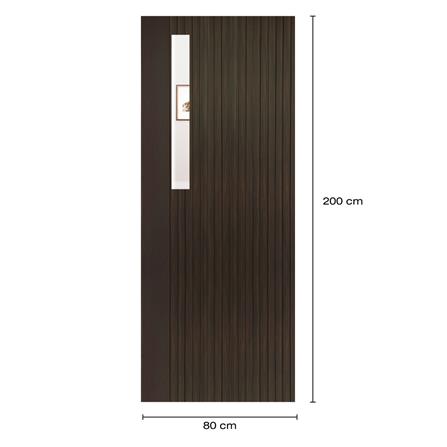 ประตูภายในโพลีสไตรีน ไม่เจาะลูกบิด LINEDEKOR ONE EIGHT 80x200 ซม. สีโอ๊ค_4