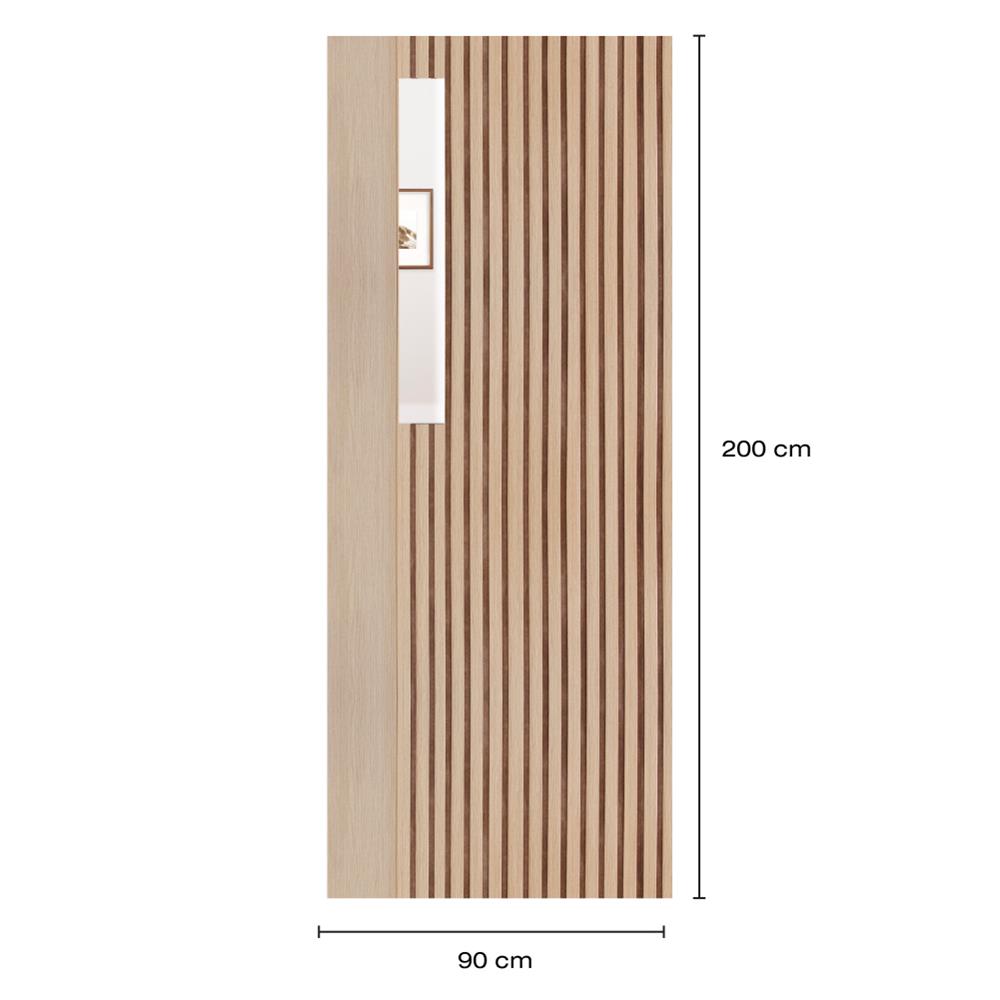 ประตูภายในโพลีสไตรีน ไม่เจาะลูกบิด LINEDEKOR ONE EIGHT 90x200 ซม. สีบีช