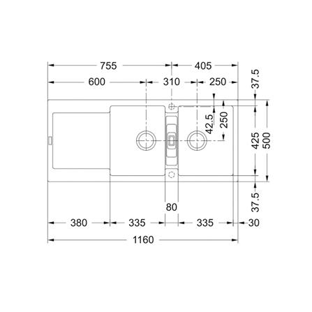 ซิงค์ฝัง 2 หลุม 1 ที่พัก FRANKE MRG 621 BIANCO สีขาว_1