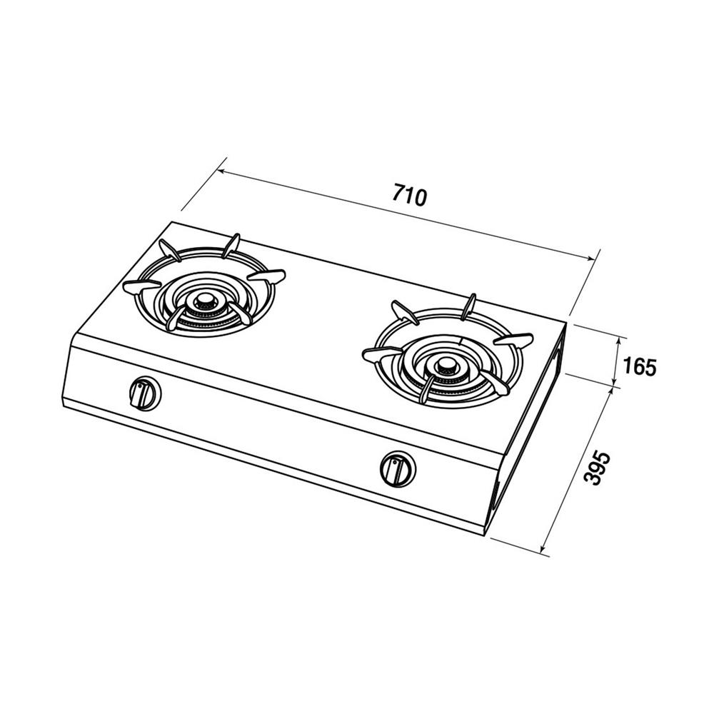 เตาแก๊สตั้งโต๊ะ 2 หัวแก๊ส MEX PC8372GB