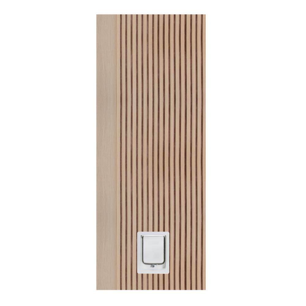 ประตูสัตว์เลี้ยงโพลีสไตรีน ไม่เจาะลูกบิด LINEDEKOR VERTICAL SIZE M 80x200 ซม. สีบีช