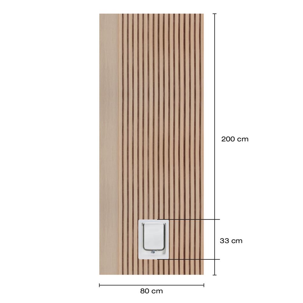 ประตูสัตว์เลี้ยงโพลีสไตรีน ไม่เจาะลูกบิด LINEDEKOR VERTICAL SIZE M 80x200 ซม. สีบีช