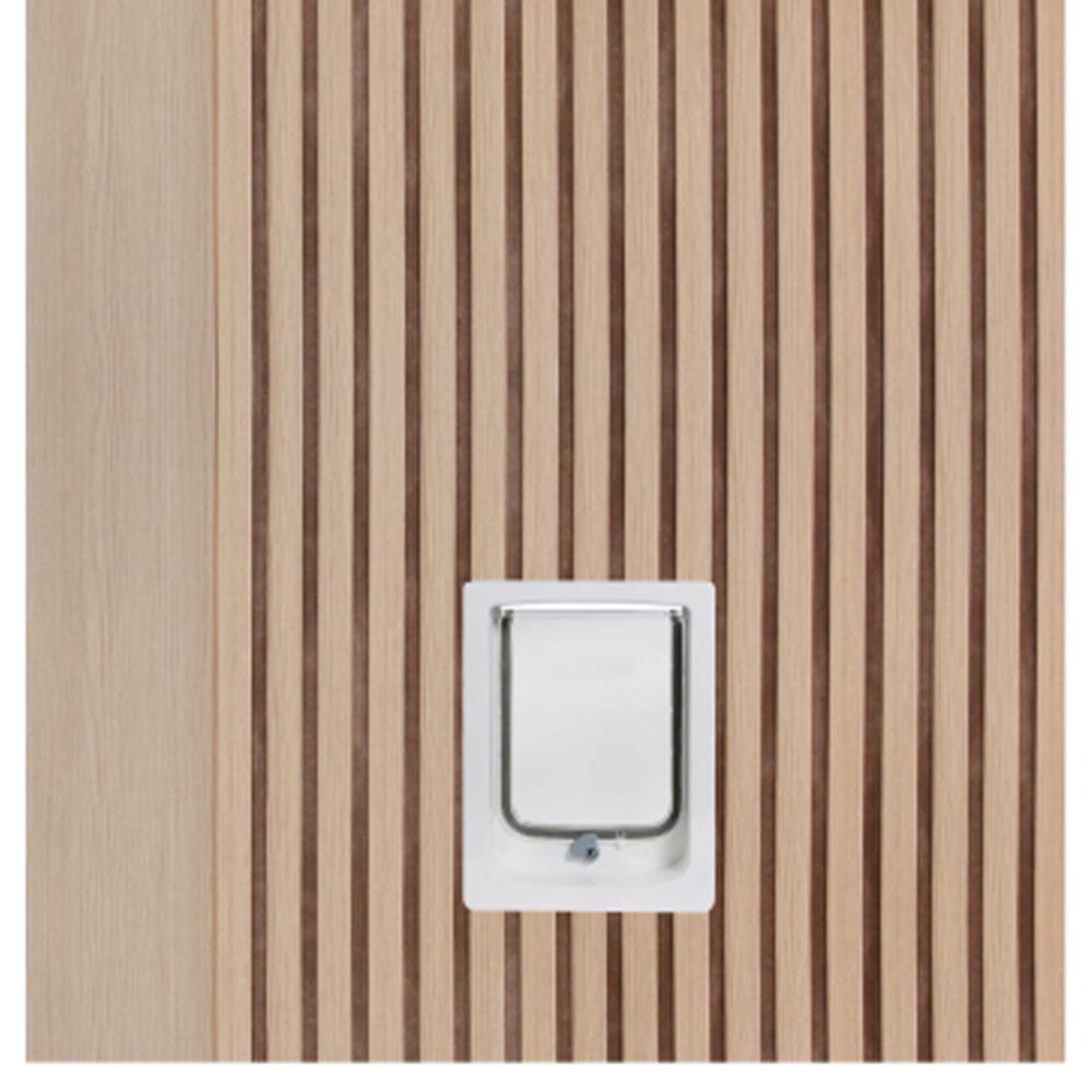 ประตูสัตว์เลี้ยงโพลีสไตรีน ไม่เจาะลูกบิด LINEDEKOR รุ่น VERTICAL SIZE S 80x200 ซม. สีบีช