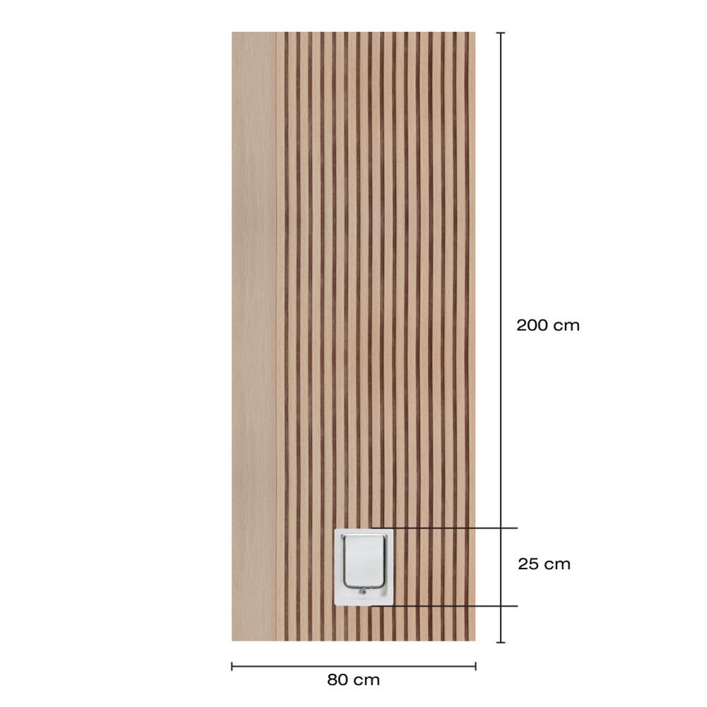 ประตูสัตว์เลี้ยงโพลีสไตรีน ไม่เจาะลูกบิด LINEDEKOR รุ่น VERTICAL SIZE S 80x200 ซม. สีบีช