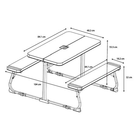 ชุดโต๊ะเด็กพับได้ 2 ที่นั่ง FURDINI DUO สีเทา_12