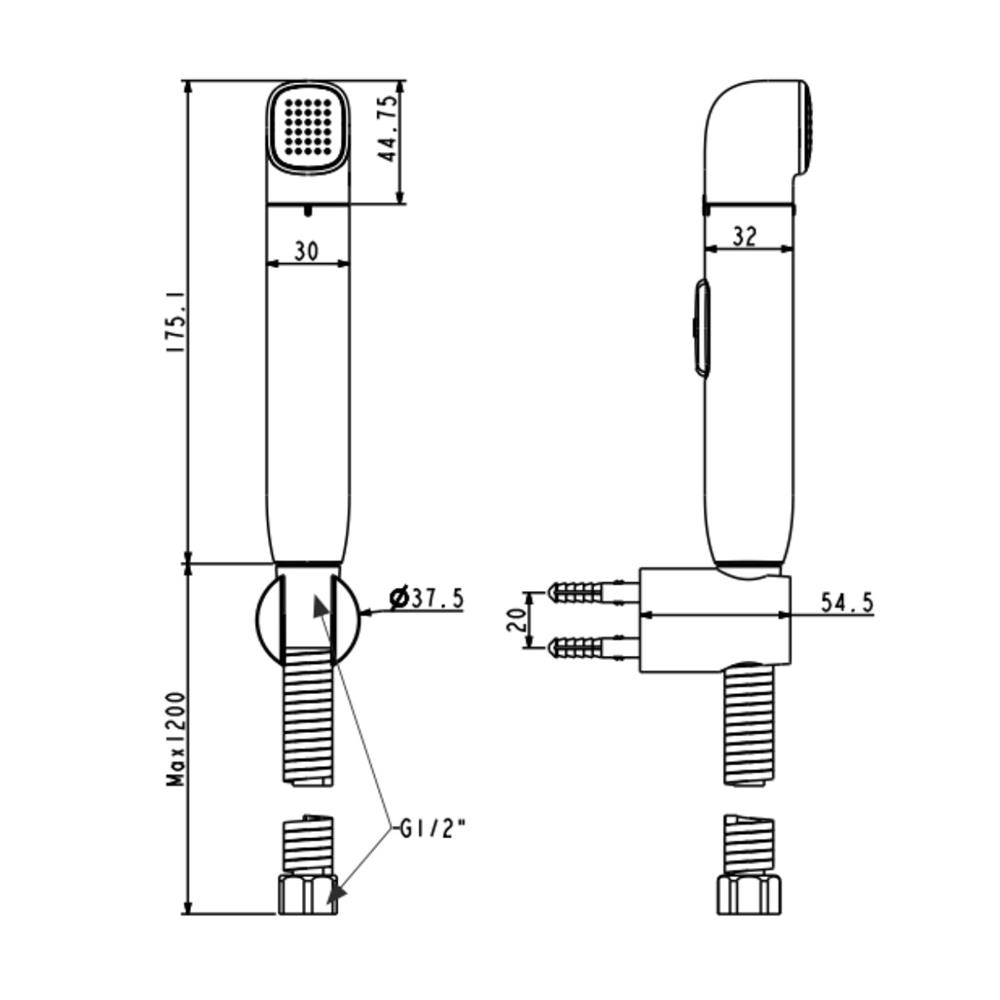 สายฉีดชำระครบชุด AMERICAN STANDARD A-4800B-BK สีดำ
