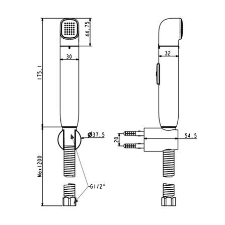สายฉีดชำระครบชุด AMERICAN STANDARD A-4800B-BK สีดำ_1