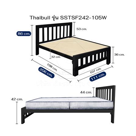 เตียงเหล็ก 3.5 ฟุต THAIBULL SSTSF242-105W สีดำ_7