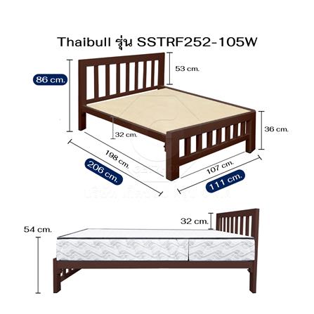 เตียงเหล็ก 3.5 ฟุต THAIBULL SSTRF252-105W สีน้ำตาล_7