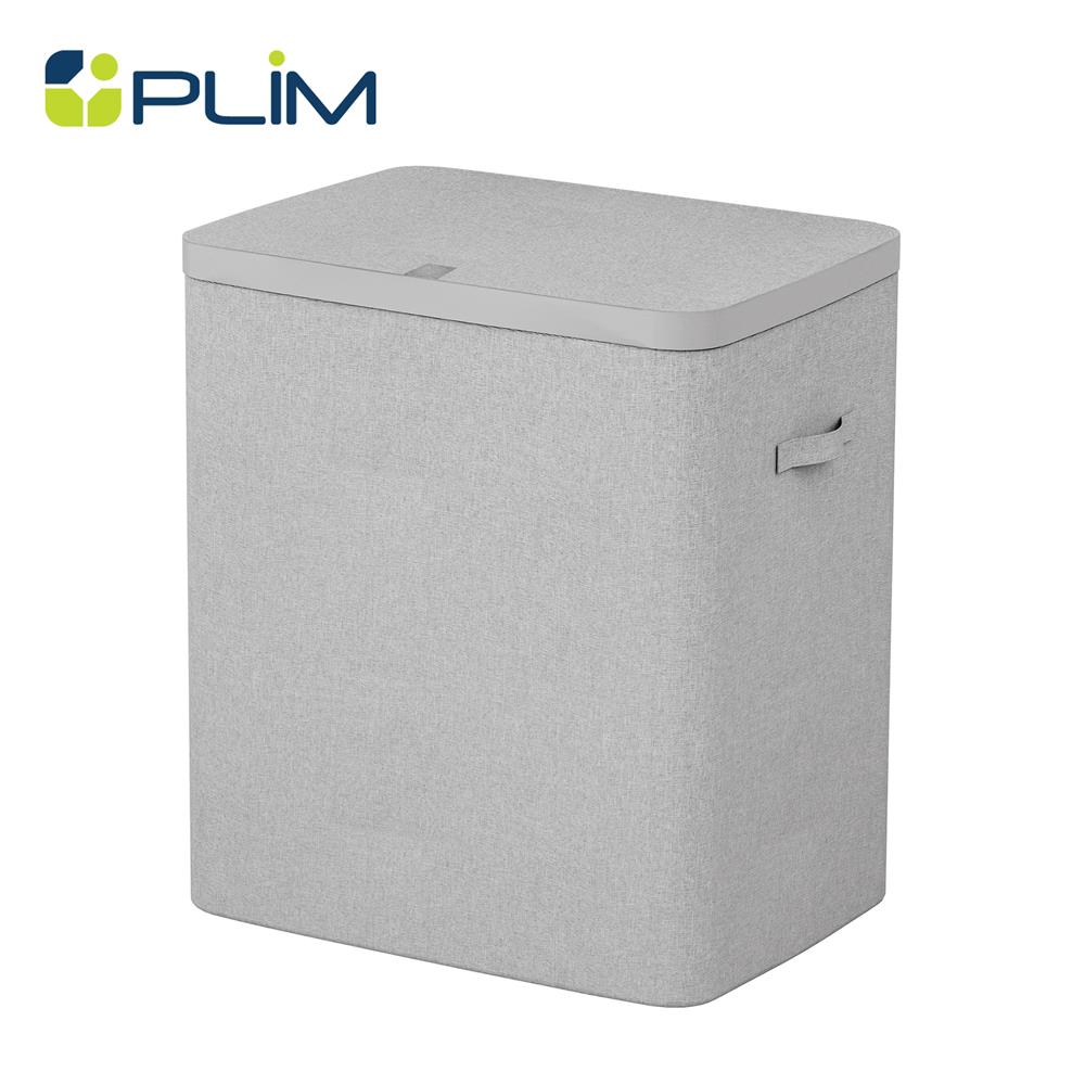 ถังผ้าเหลี่ยมสูง 2 ช่อง PLIM FABBIN สีเทา_0