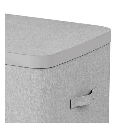 ถังผ้าเหลี่ยมสูง 2 ช่อง PLIM FABBIN สีเทา_3