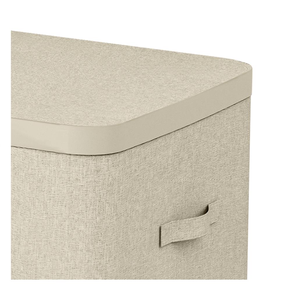 ถังผ้าเหลี่ยมสูง 2 ช่อง PLIM FABBIN สีเบจ