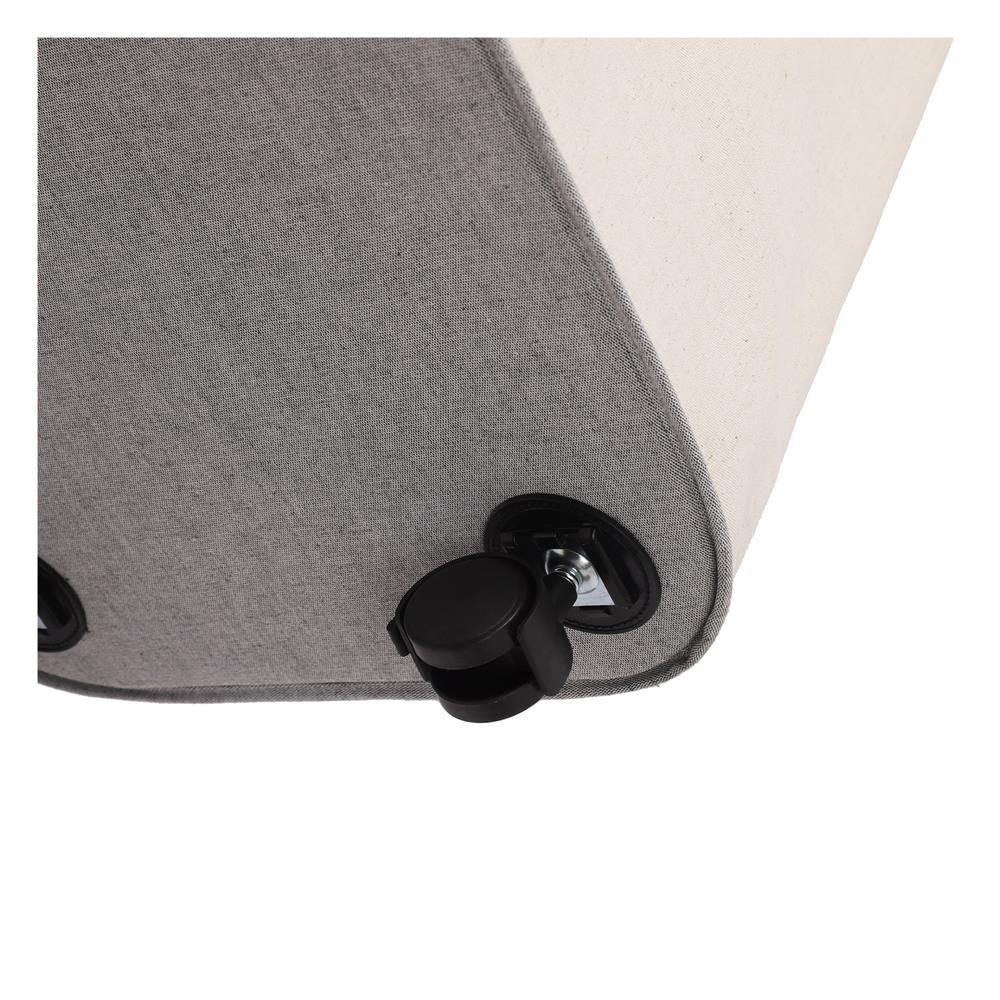 ถังผ้าเหลี่ยมสูงมีล้อ 2 ช่อง PLIM LAUNDRA สีขาว/เทา