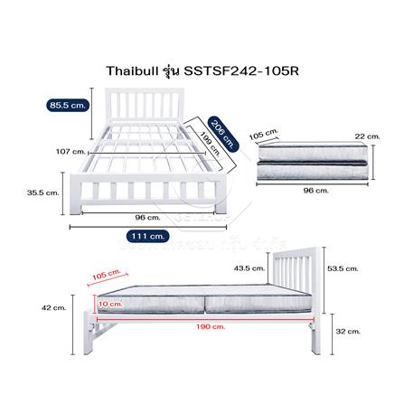 เตียงเหล็ก 3.5 ฟุต THAIBULL SSTSF242-105R สีขาว_9