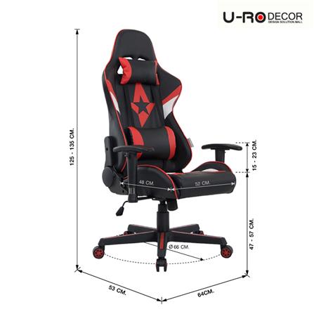 เก้าอี้เกมมิ่ง U-RODECOR CAPTAIN สีดำ/แดง_5