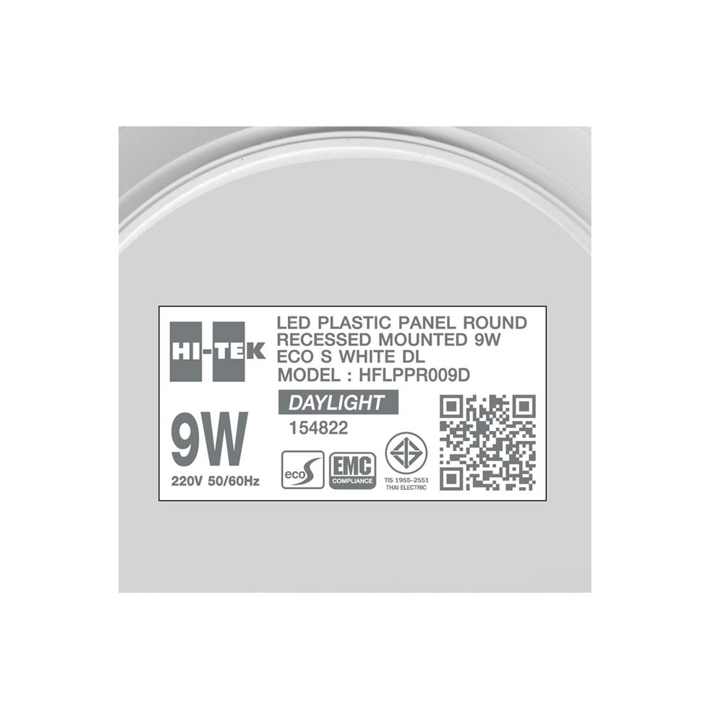 ดาวน์ไลท์ LED HI-TEK HFLPPR00 4 นิ้ว 9 วัตต์ DAYLIGHT สีขาว