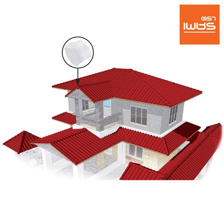 ครอบปิดจั่วสันโค้ง ลอนคู่ ตราเพชร 30x18 ซม. สีวินเทอร์ไวท์_1