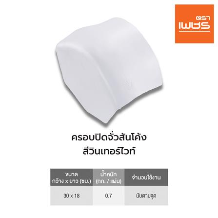 ครอบปิดจั่วสันโค้ง ลอนคู่ ตราเพชร 30x18 ซม. สีวินเทอร์ไวท์_3