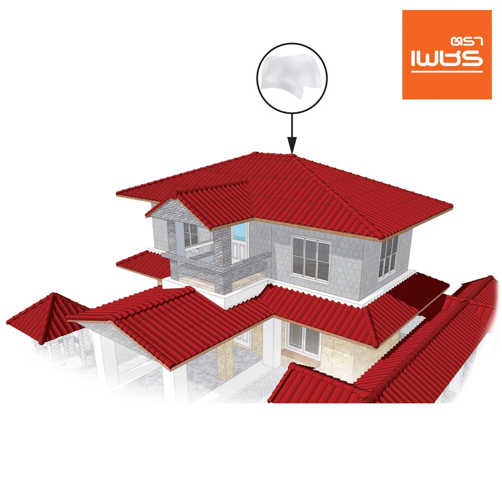 ครอบสันโค้ง 3 ทาง ตัว Y ลอนคู่ ตราเพชร 44x41 ซม. สีวินเทอร์ไวท์