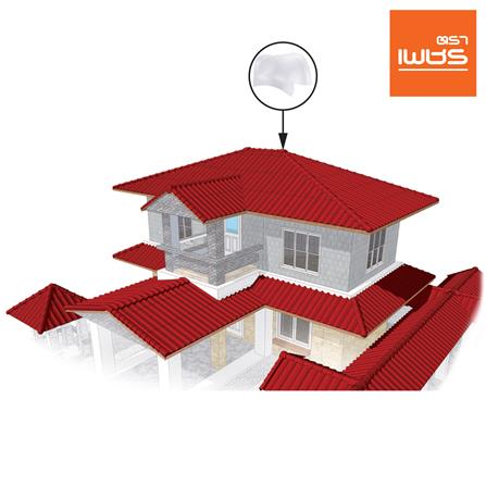 ครอบสันโค้ง 3 ทาง ตัว Y ลอนคู่ ตราเพชร 44x41 ซม. สีวินเทอร์ไวท์_1