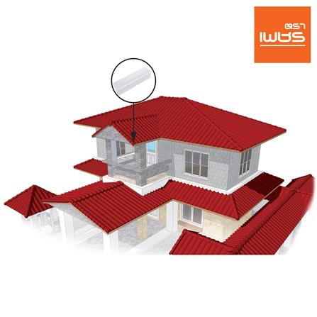 ครอบปิดชาย ลอนคู่ ตราเพชร 20x58 ซม. สีวินเทอร์ไวท์_1