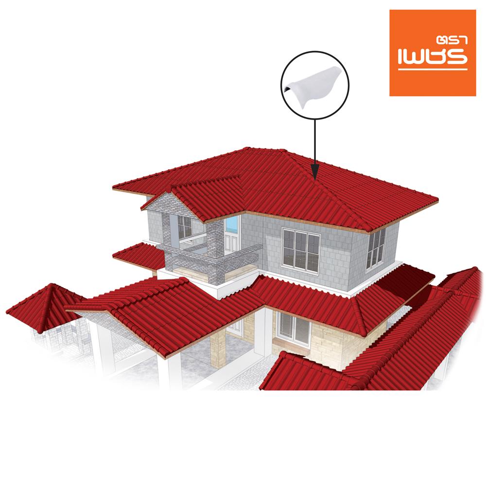 ครอบสันโค้งตะเข้แบบเว้า ลอนคู่ ตราเพชร 23x47 ซม. สีวินเทอร์ไวท์