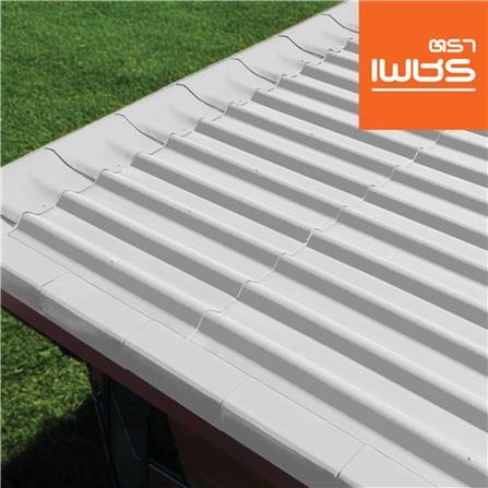 ครอบสันโค้งตะเข้แบบเว้า ลอนคู่ ตราเพชร 23x47 ซม. สีวินเทอร์ไวท์_1