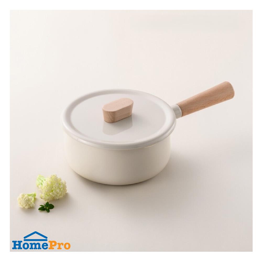 หม้อด้าม 18 ซม. LOCKNLOCK SUIT MELLOW สีครีม