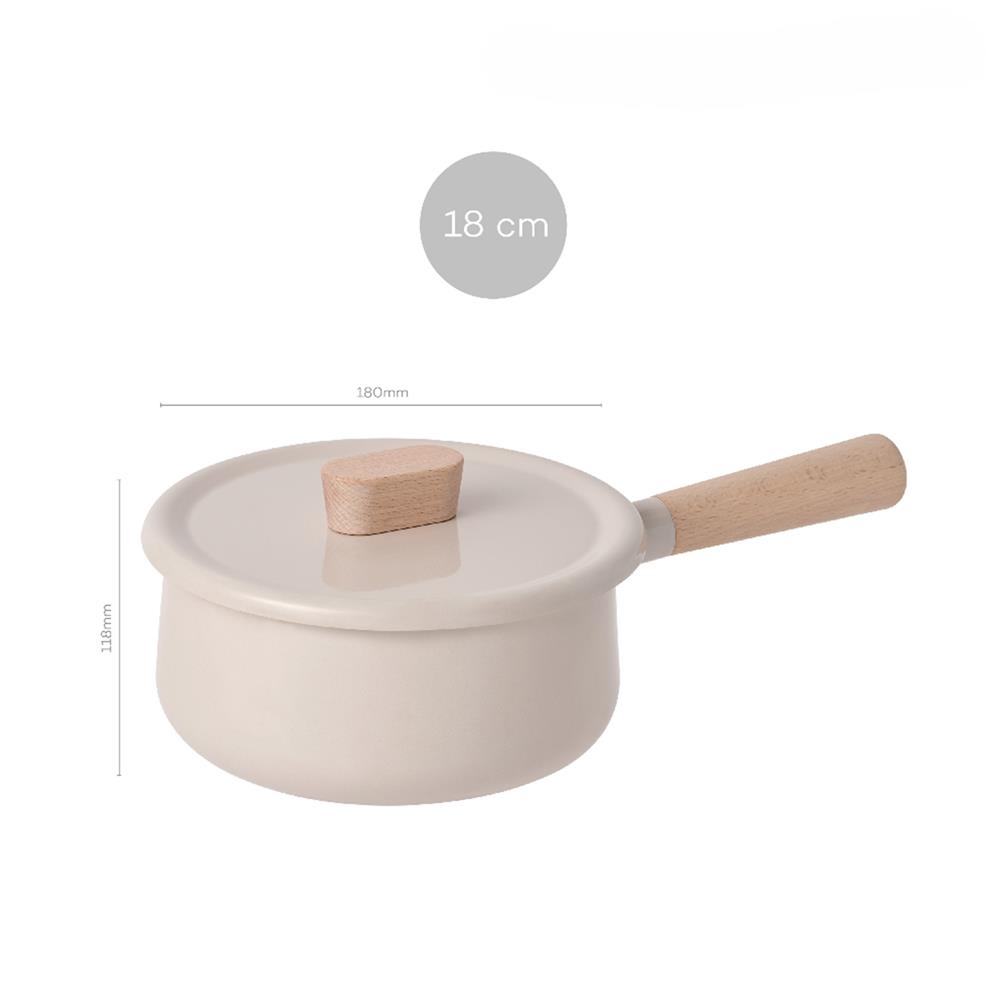 หม้อด้าม 18 ซม. LOCKNLOCK SUIT MELLOW สีครีม