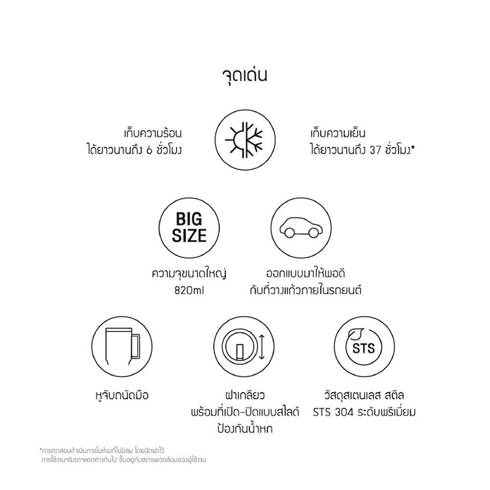 กระติกสุญญากาศ LOCKNLOCK METRO 820 มล. น้ำเงินเข้ม