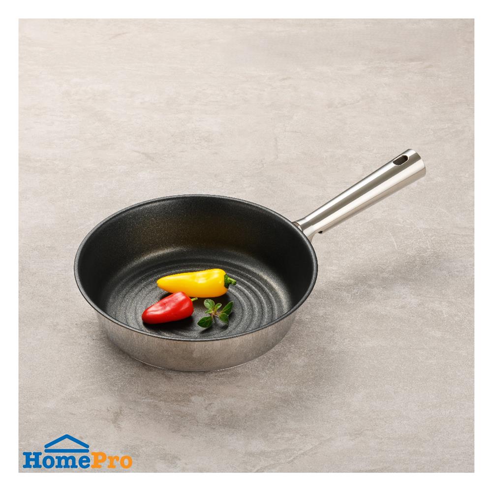 กระทะลึก 24 ซม. LOCKNLOCK SUIT STAINLESS สีเงิน