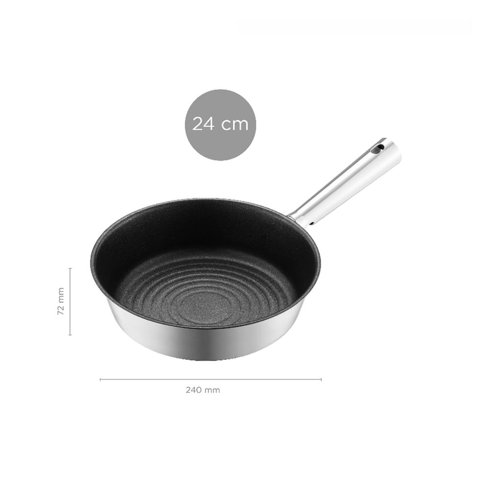 กระทะลึก 24 ซม. LOCKNLOCK SUIT STAINLESS สีเงิน