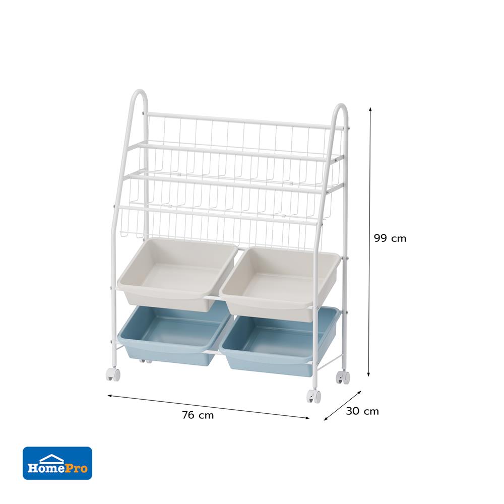 ชั้นวางของ 5 ชั้น STACKO LITTLE-P 76x30x99 ซม. สีขาว/ฟ้า