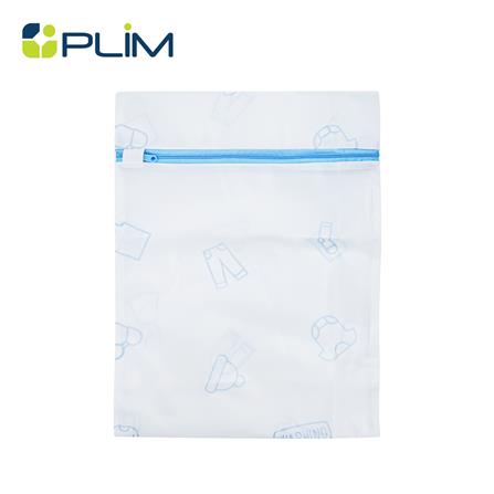ถุงซักผ้าทรงเหลี่ยม PLIM SOFTY 30x40 ซม. สีขาว/ฟ้า_0
