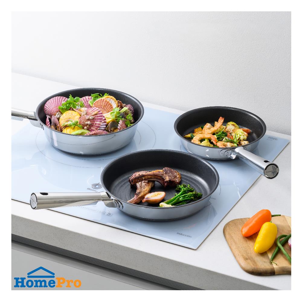 กระทะตื้น 24 ซม. LOCKNLOCK SUIT STAINLESS สีเงิน