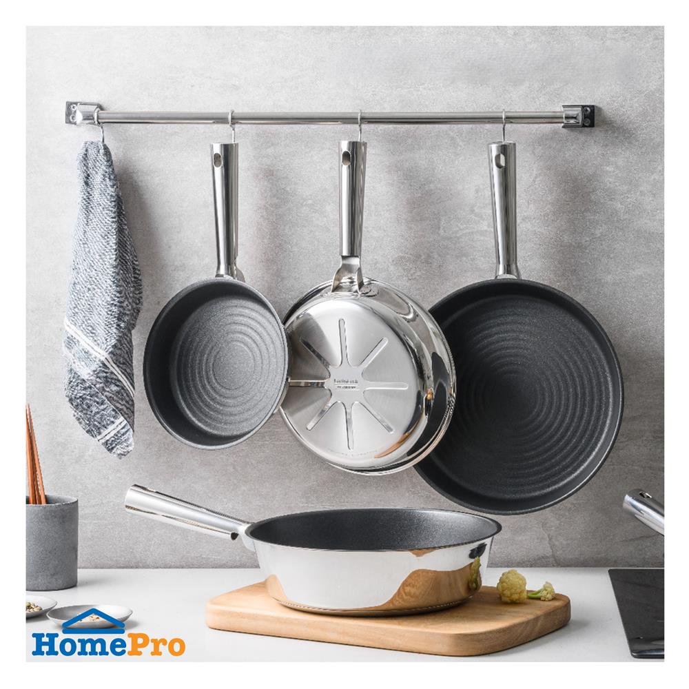 กระทะตื้น 24 ซม. LOCKNLOCK SUIT STAINLESS สีเงิน