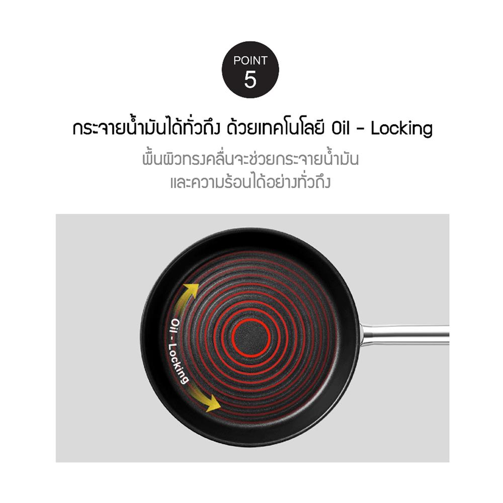 กระทะตื้น 20 ซม. LOCKNLOCK SUIT STAINLESS สีเงิน