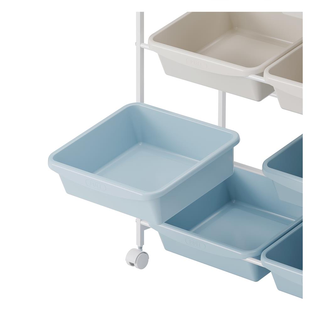 ชั้นวางของ 4 ชั้น พร้อมถาด STACKO LITTLE-P 75.4X29.5X107 ซม. สีขาว/ฟ้า